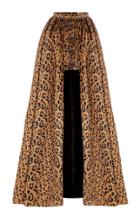 Moda Operandi Raisa Vanessa Leopard-print Velvet Maxi Skirt