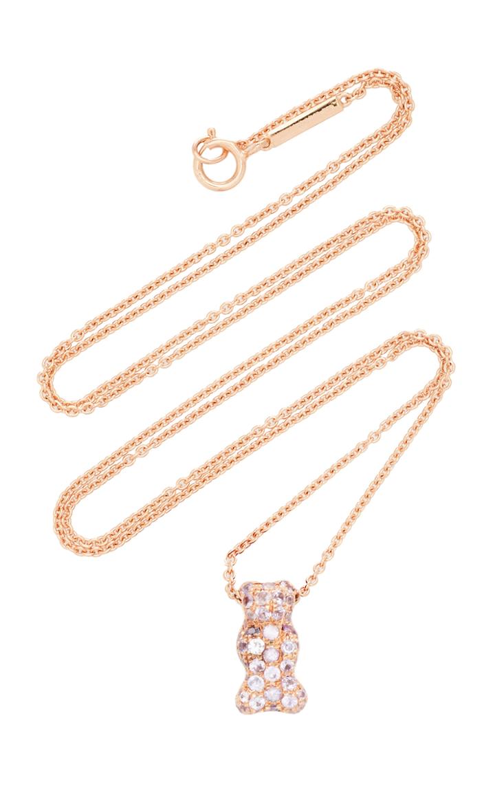 Lauren X Khoo 18k Rose-gold And Amethyst Gummy Bear Necklace