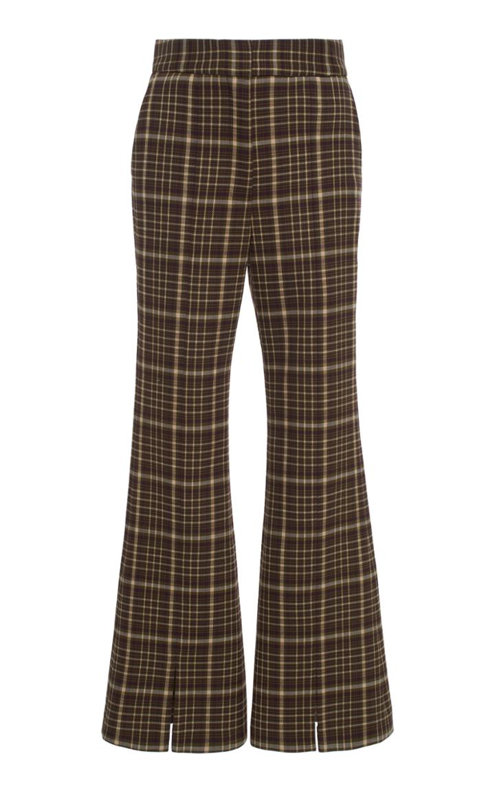 Adam Lippes Plaid Cropped Trouser Pants