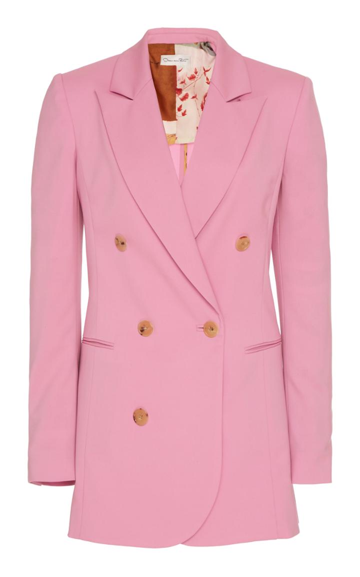 Oscar De La Renta Double-breasted Stretch-wool Blazer
