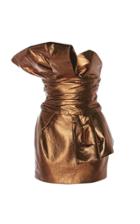 Alexandre Vauthier Sleeveless Leather Bow Mini Dress