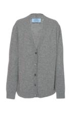 Prada Rib Knit Cotton V-neck Cardigan