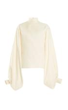 Moda Operandi Victoria Beckham Balloon-sleeve Silk Poplin Top