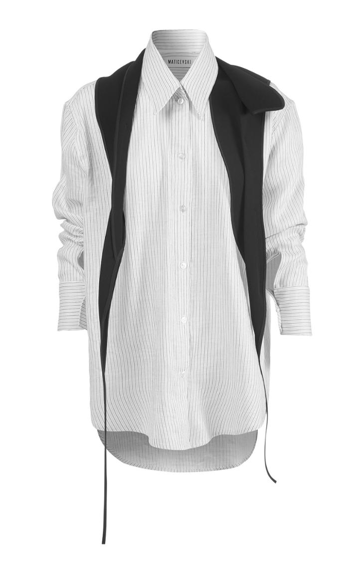 Moda Operandi Maticevski Thoughtful Striped Poplin Top Size: 6