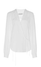 Alexandre Blanc Wrap Silk Blouse