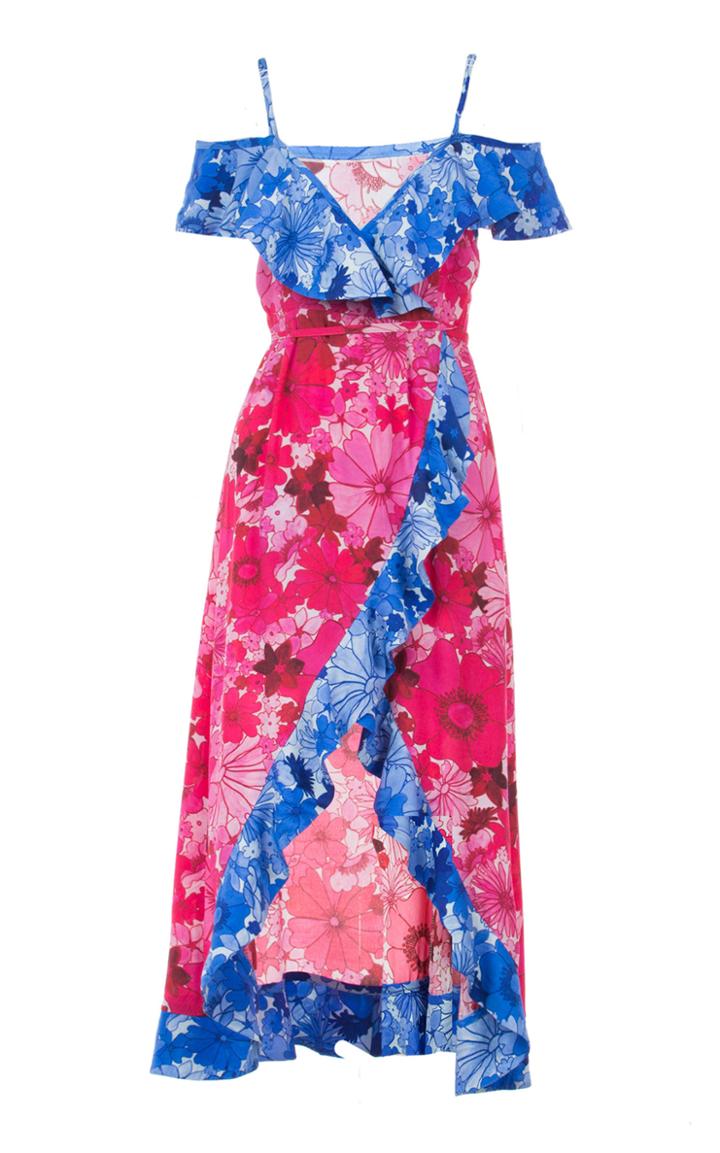 Celia B Basil Wrap Midi Dress