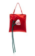 Prada Flower Embellished Raso Mini Top Handle Bag