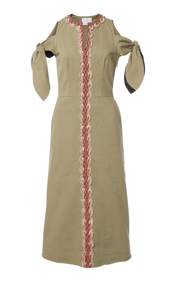 Zayan The Label Beaded Metallic Scallop Dress