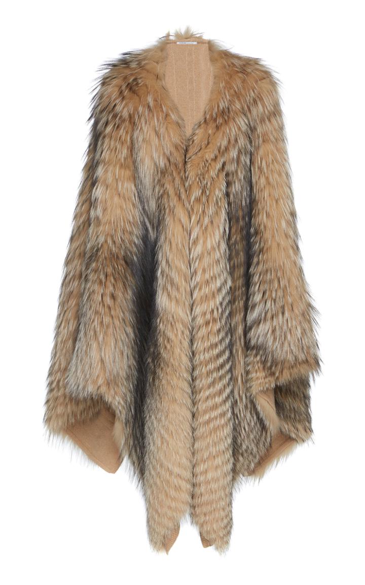 Agnona Cashmere Fox Fur Cape