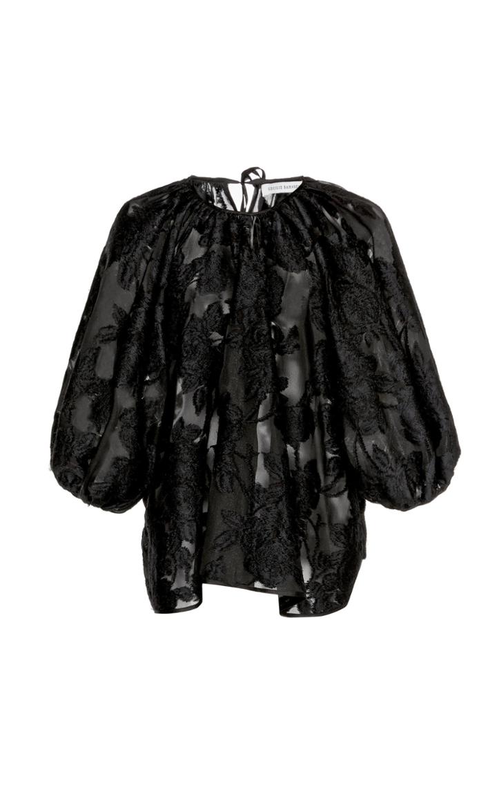 Cecilie Bahnsen Astrid Floral-embroidered Silk-blend Blouse