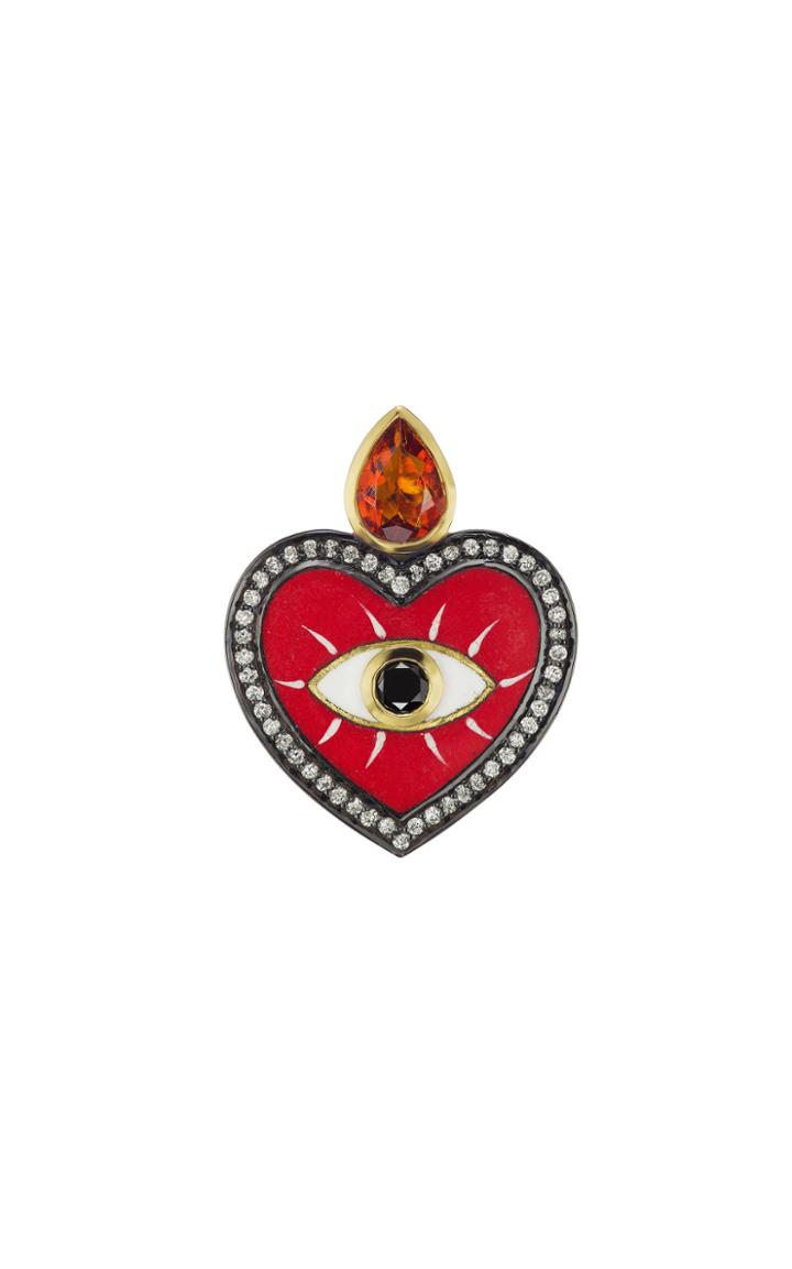 Moda Operandi Holly Dyment 18k Yellow Gold Evil Eye Heart Charm