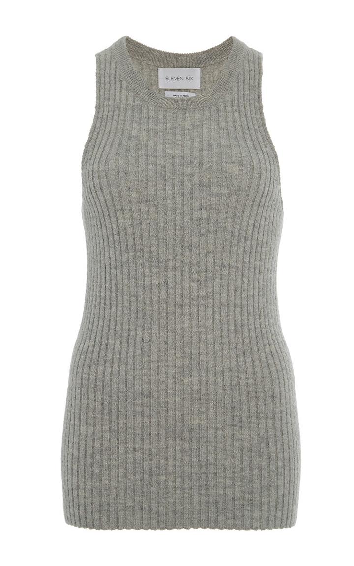 Eleven Six Light Grey Mia Rib Knit Tank