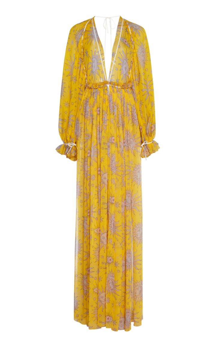 Maison Rabih Kayrouz Printed Muslin Empire Maxi Dress