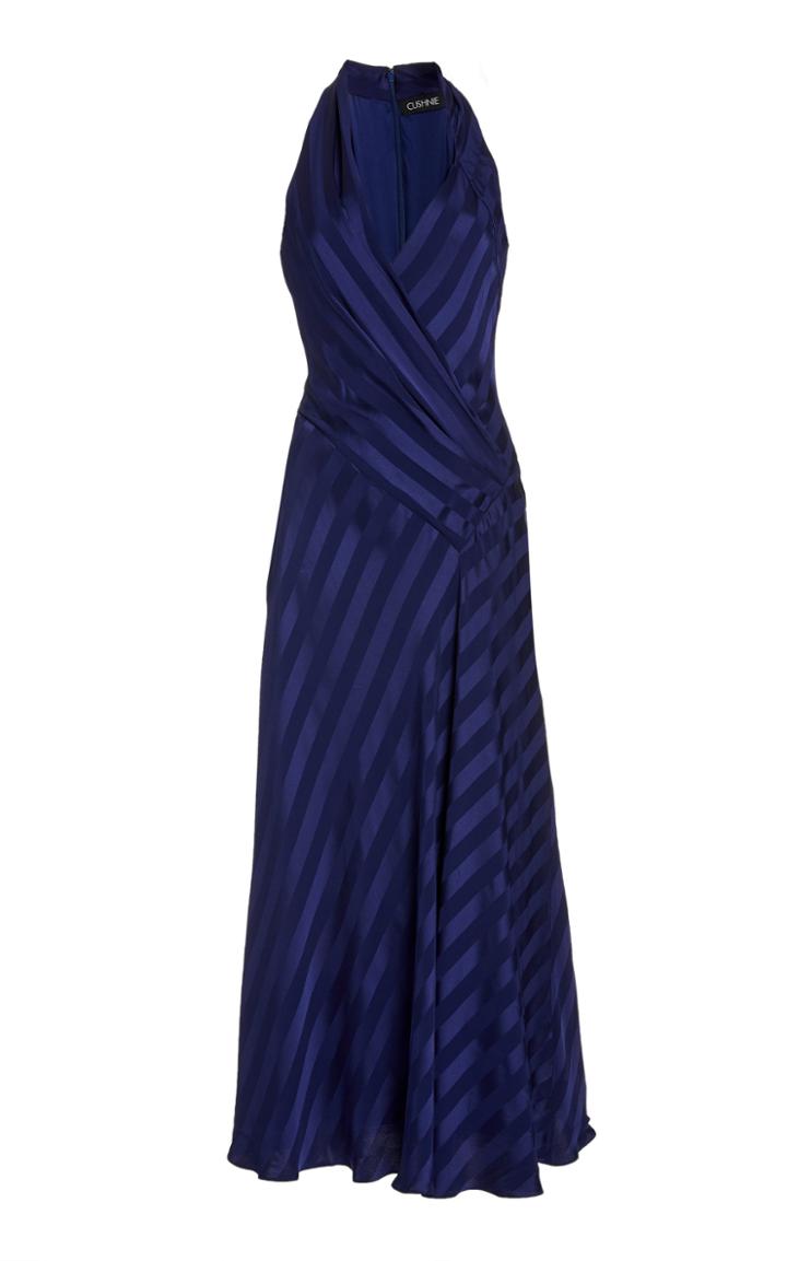 Moda Operandi Cushnie Sleeveless Satin Halter Dress