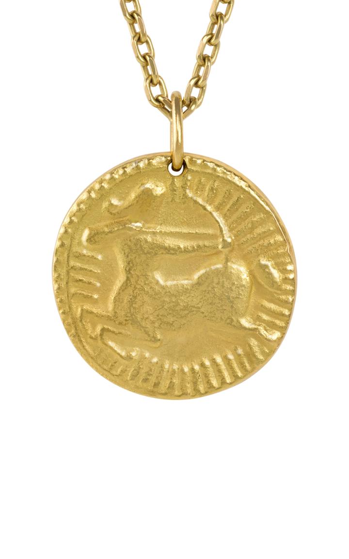 Mahnaz Collection Vintage 18k Yellow Gold Sagittarius Zodiac Pendant