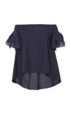 Goen.j Off-the-shoulder Lace Ruffle-trimmed Layered Top