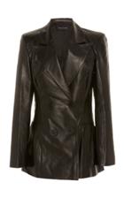 Michael Lo Sordo Relaxed Double Breasted Leather Blazer