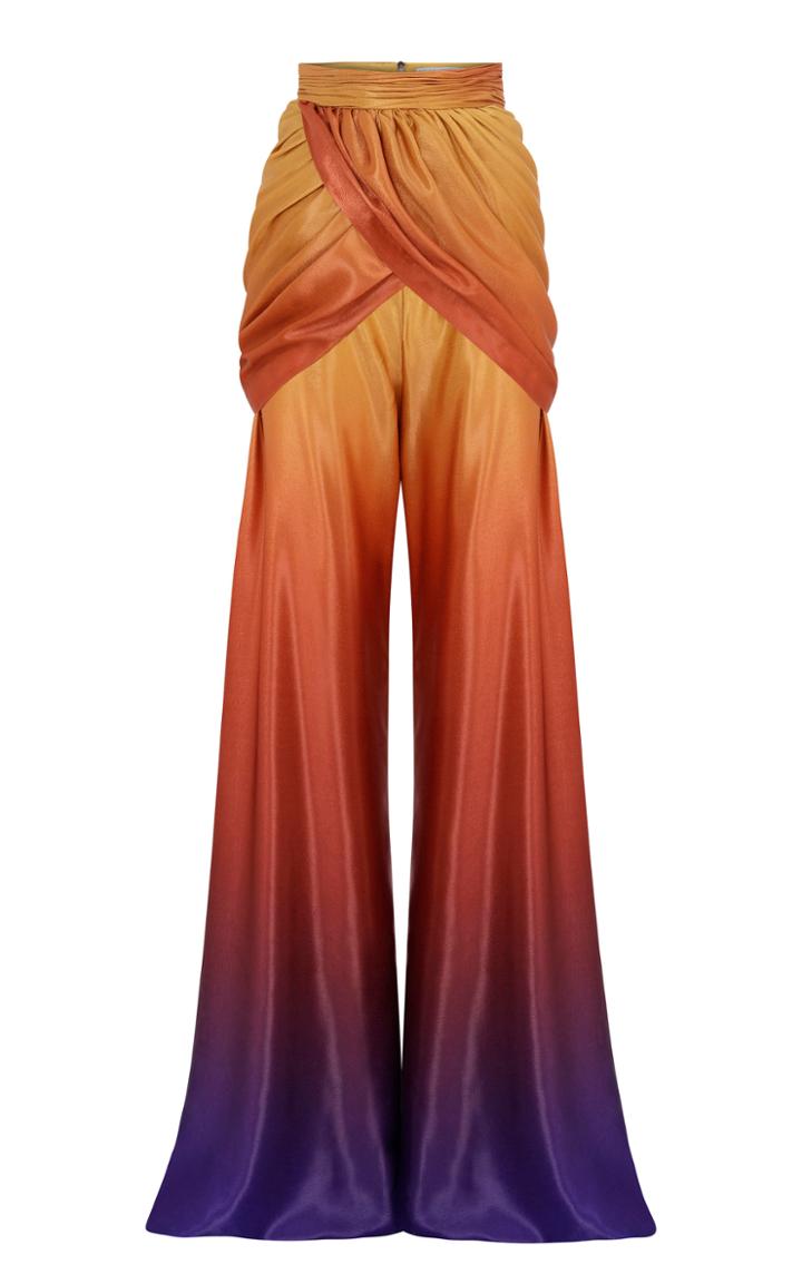 Moda Operandi Raisa Vanessa Ombre Satin Wide-leg Pants