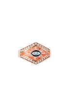 Moda Operandi Jacquie Aiche 14k Rose Gold Double Inlay Eye Burst Ring