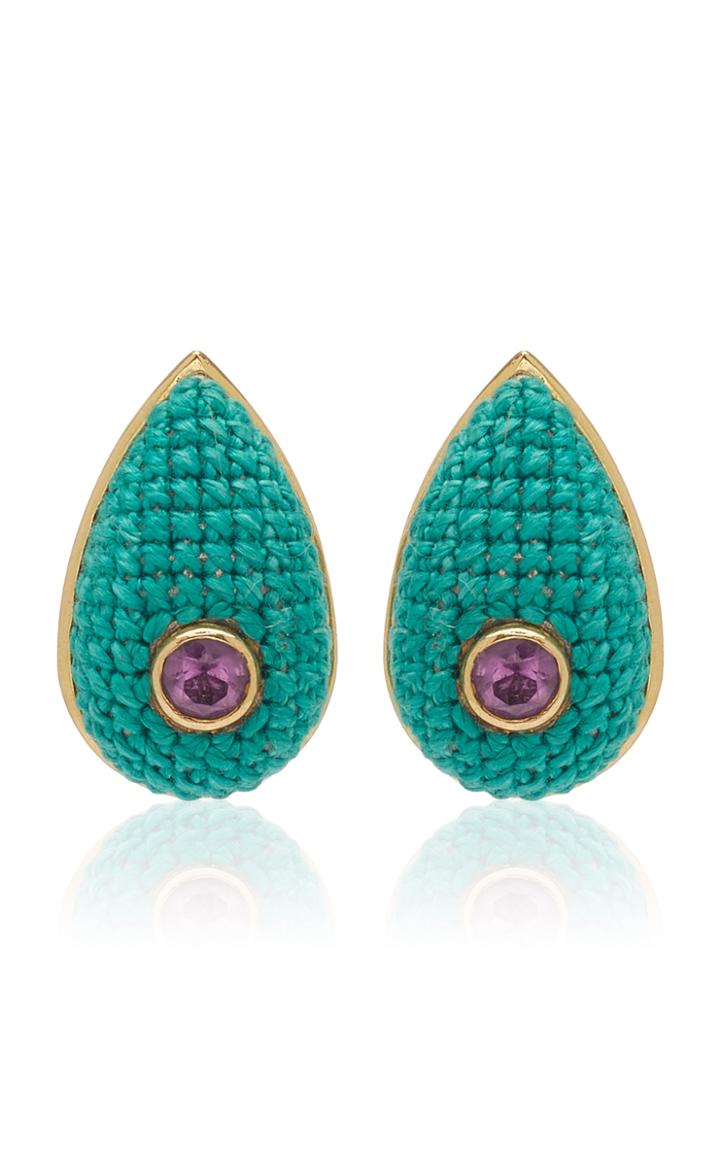 Moda Operandi Maria Frering Green Study Of Colour Pear-shaped Earrings