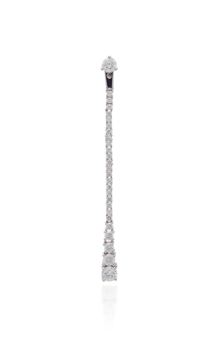 The Last Line 14k White Gold And Diamond Earring
