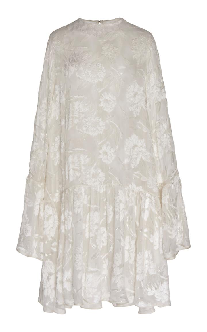 Huishan Zhang Hailey Long Sleeve Flounce Midi Dress