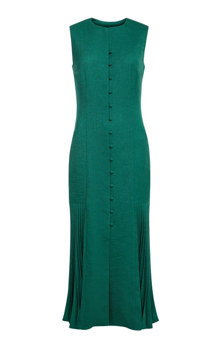 Lilli Jahilo Ylva Buttoned Maxi Dress With Pleats