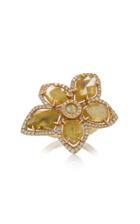 Moda Operandi Nina Runsdorf Yellow Slice Diamond Flower Ring Size: 6.5
