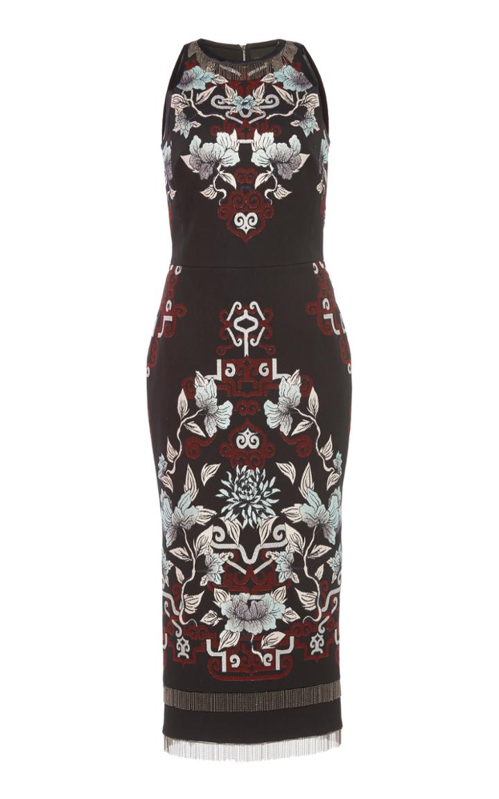 Zuhair Murad Lotus Jacquard Midi Dress