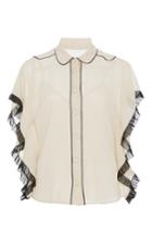 Red Valentino Flutter Sleeve Blouse