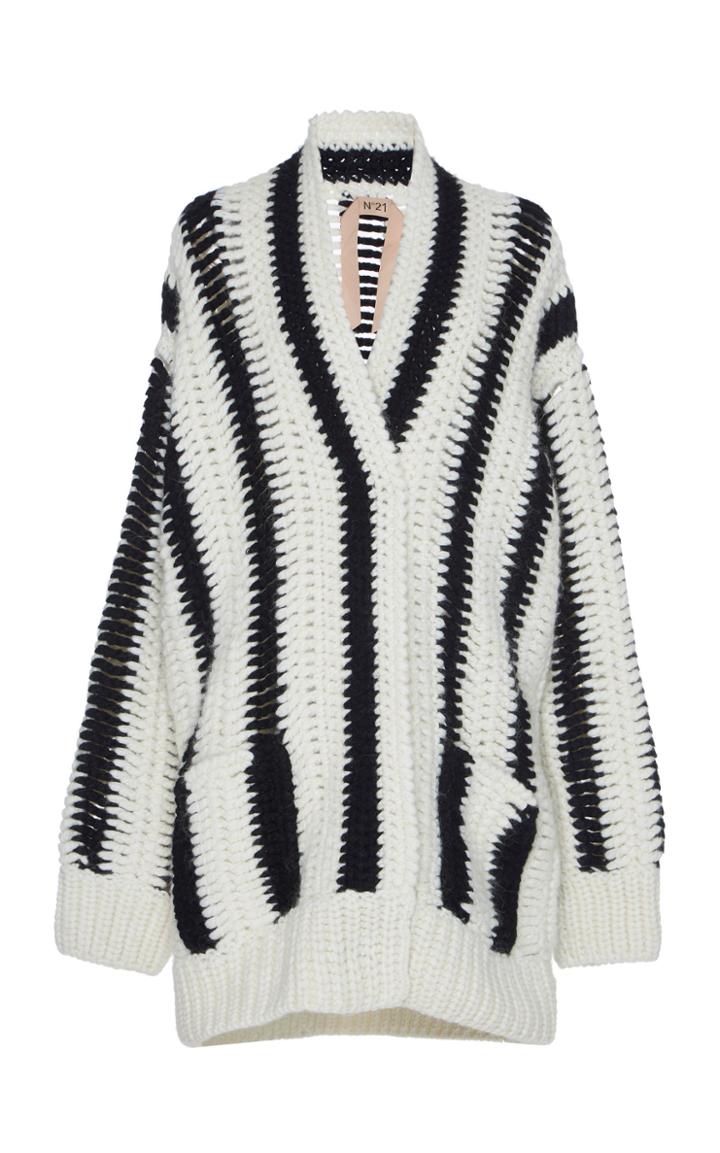 N 21 N&deg;21 Milagros Striped Wool Cardigan