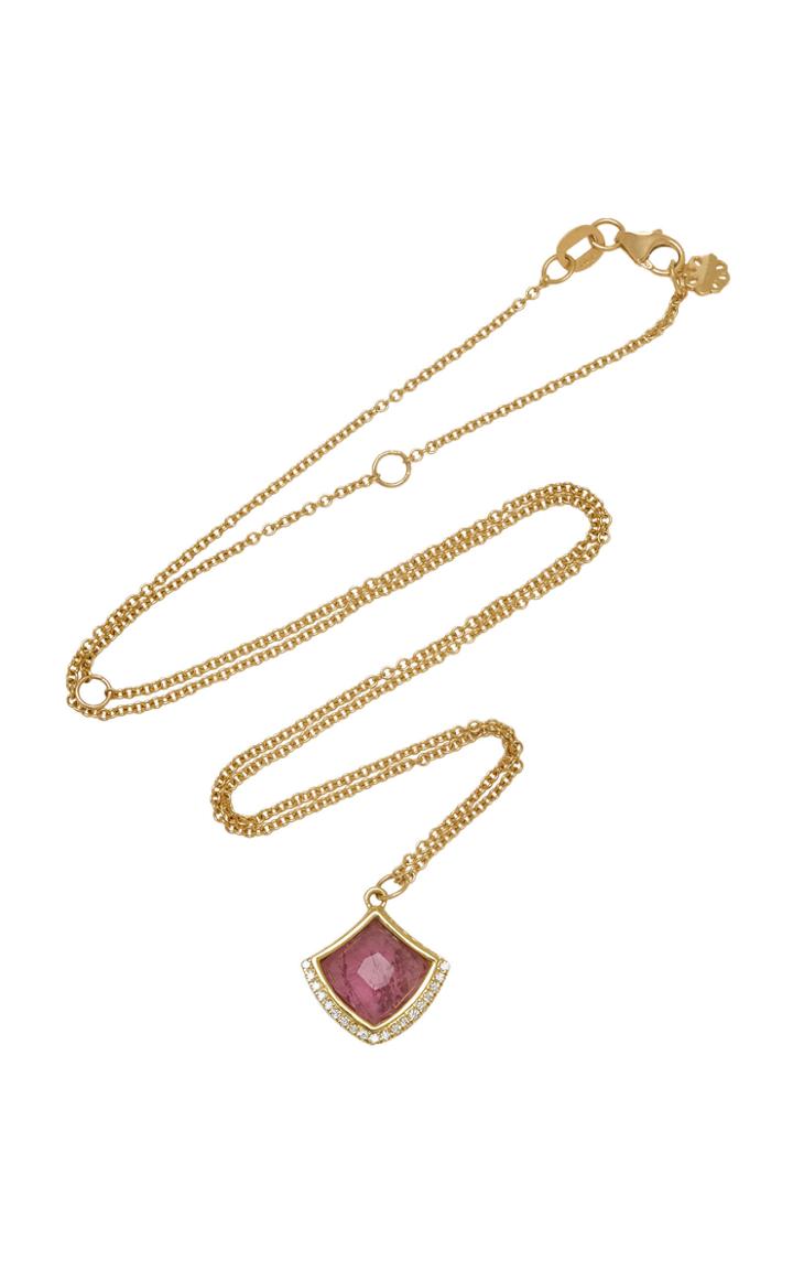 Noush Jewelry Kashan Single Pink Tourmaline Pendant Necklace