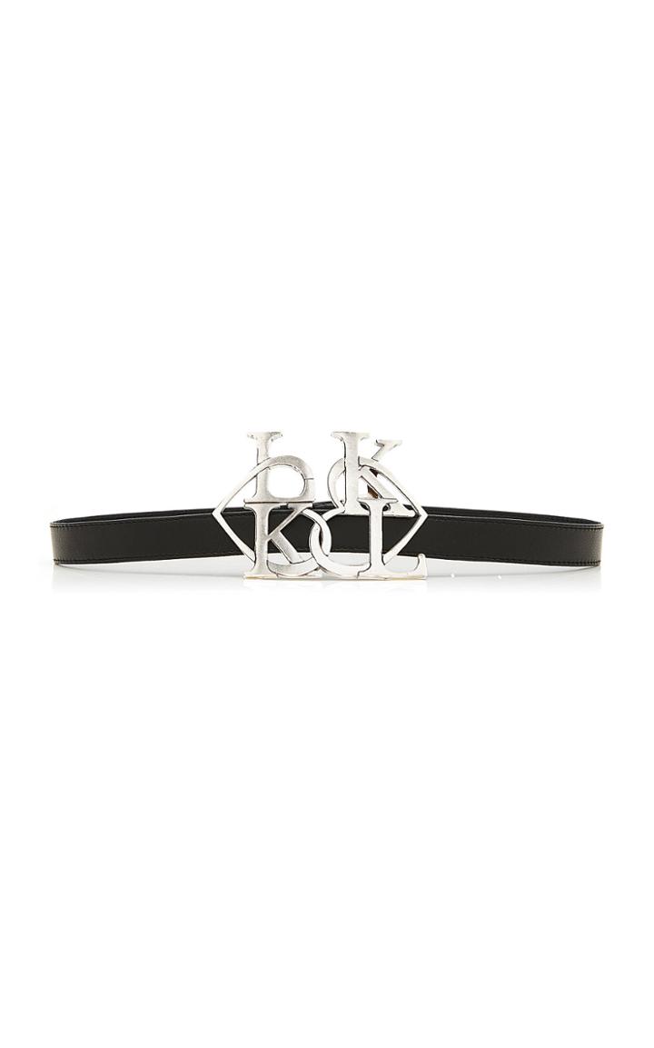 Rodarte Heart-embellished Slim Leather Belt