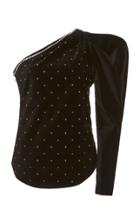 Isabel Marant Zeke Embroidered One-shoulder Top