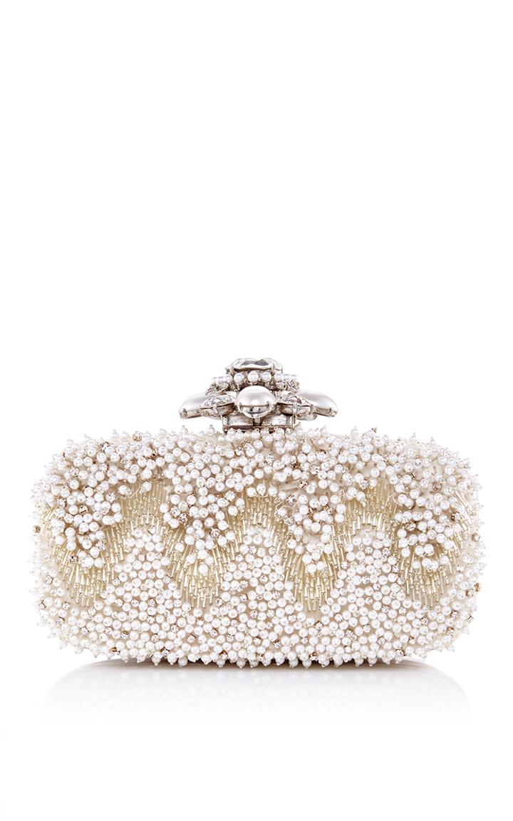 Oscar De La Renta Goa Cabochan Clutch In Ivory
