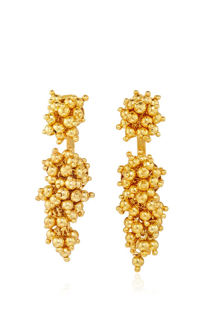 Paula Mendoza Gold Plated Two Grapes And Two Mulberries Earrings
