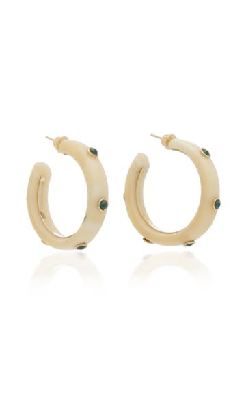 Eduarda Brunelli Savannah 18k Yellow Gold, Bone And Malachite Earrings