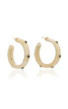 Eduarda Brunelli Savannah 18k Yellow Gold, Bone And Malachite Earrings