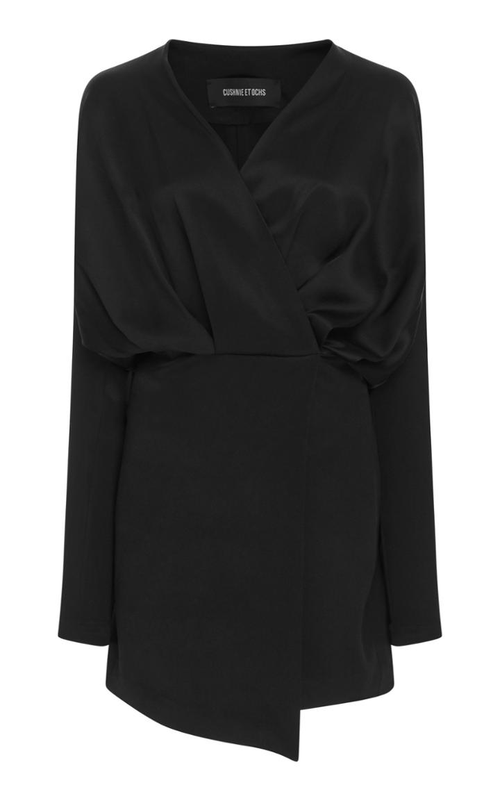 Cushnie Et Ochs Wrap-effect Satin Mini Dress