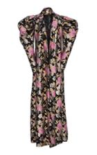 Christian Siriano Psychedelic Floral Brocade Poet Sleeve Evening Coat