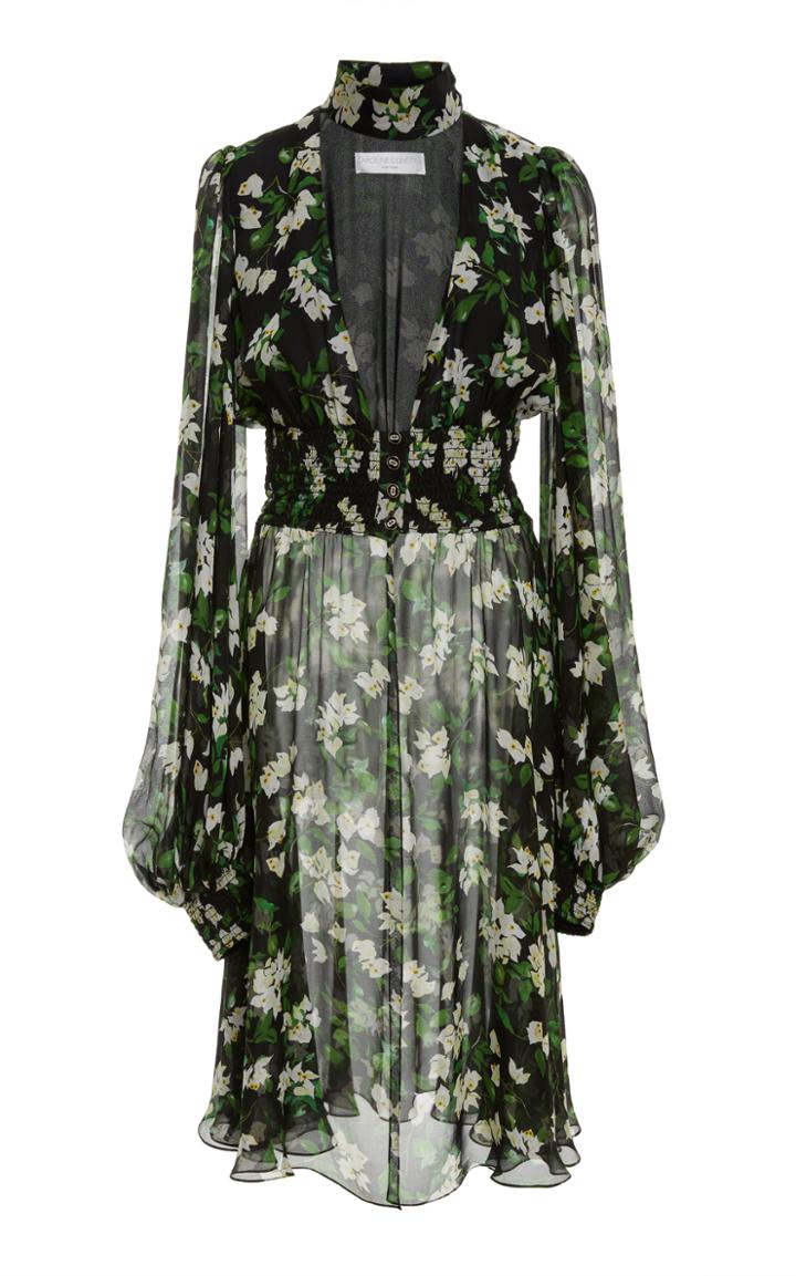 Caroline Constas Syris Bougainvillea Silk Top