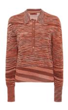 Missoni Striped Ribbed Knit Polo Top