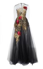 Oscar De La Renta Lace Full Sleeve Embroidered Gown