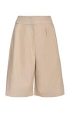 Brunello Cucinelli Front Pleated Nappa Leather Shorts