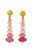 Moda Operandi Loren Nicole Pink Gradient Tourmaline 22k Yellow Gold Drop Earrings