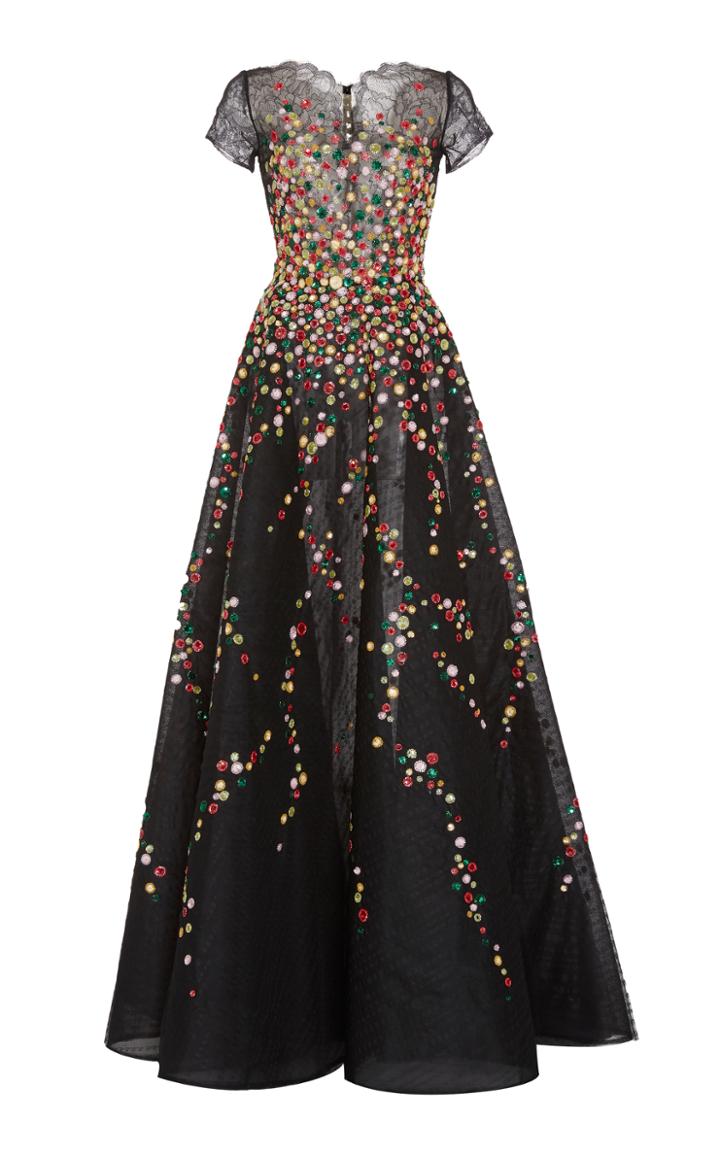 Georges Hobeika Sequin And Bead Embroidered Gown