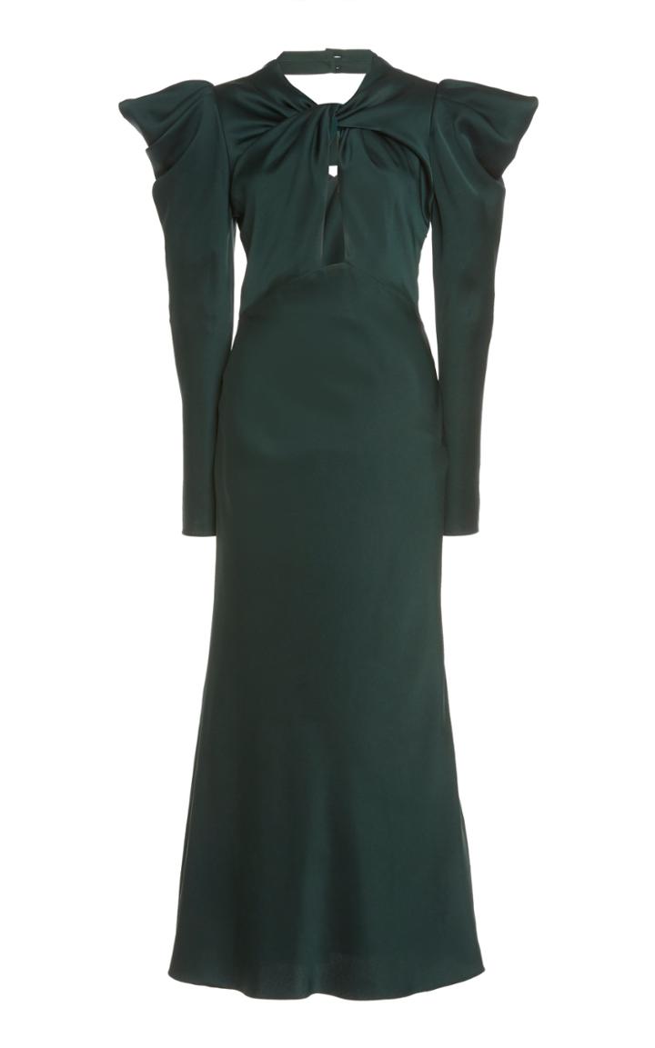 Moda Operandi Temperley London Brigitte Twisted Satin Midi Dress