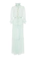 Amelia Toro Silk Crepe Chiffon Peasant Midi Dress