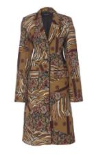 Mugler Paneled Patchwork Tapestry Twill Coat