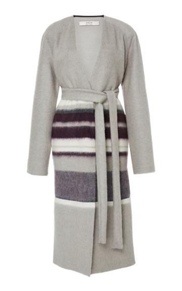 Yeon Clio Striped Wool-blend Coat